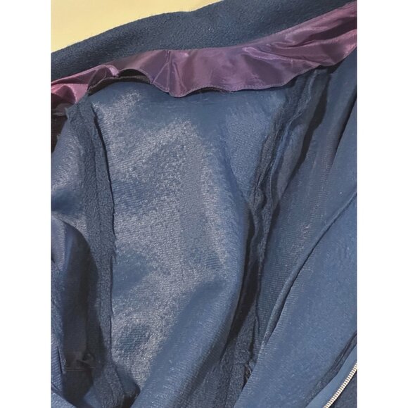 Dress Blue Midi Sheath Fitted Knit Cowl Long Sleeve Theatre Actress Doris Day - Picture 13 of 14